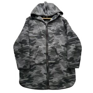 DSG Jacket Women's Size 2XL Gray Camouflage Long Sleeve Fleece Full Zip Hoodie